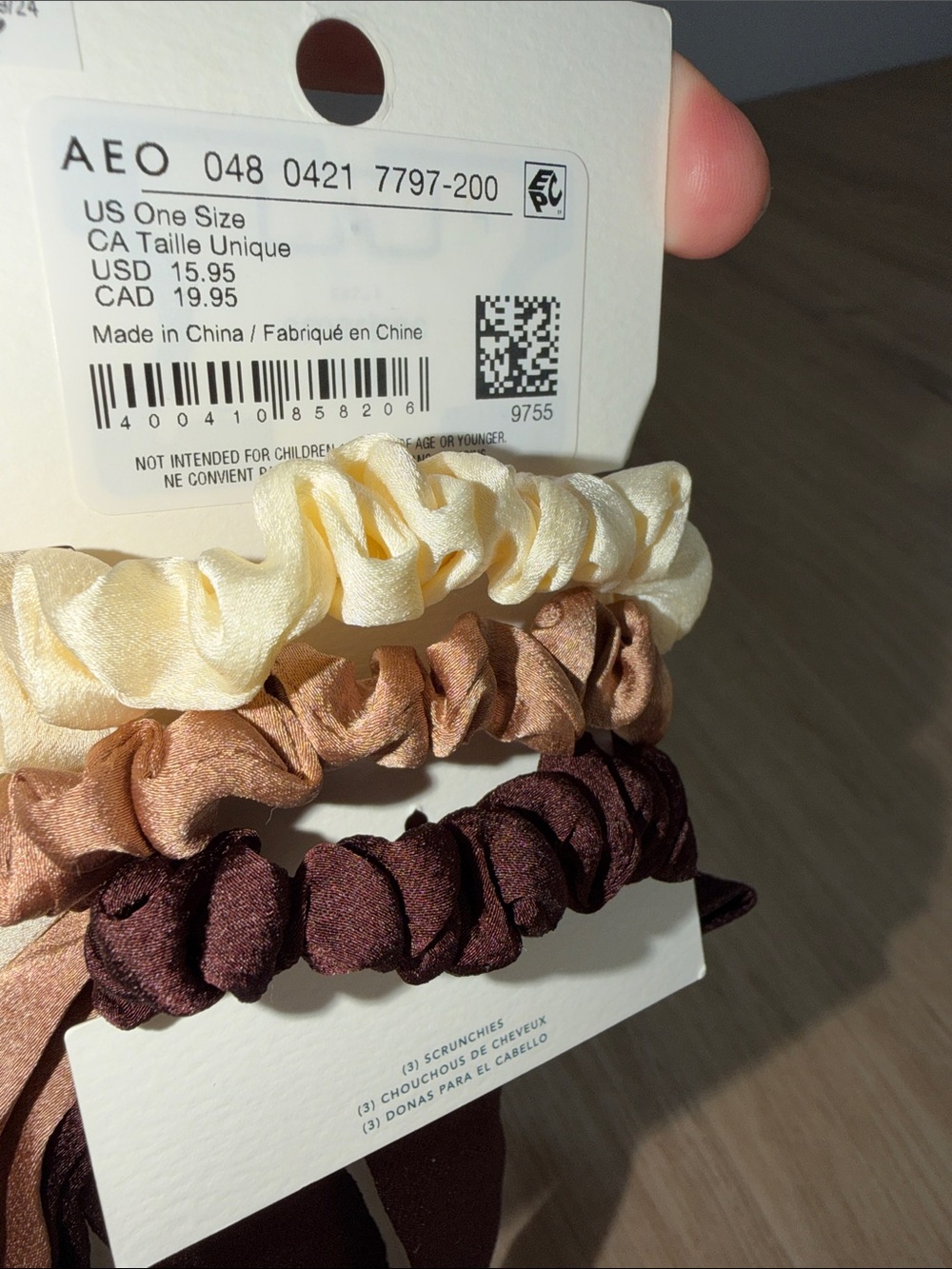 American Eagle Outfitters Neutral Bow Hair Ties - Cream, Tan, Brown NWT - Picture 3 of 3